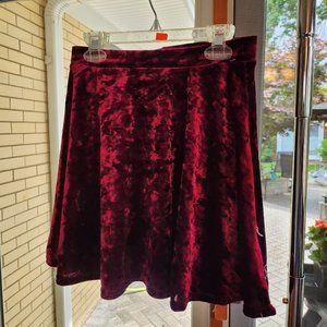 Topshop Red Velvet Circle Skirt